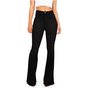 Women's Bell Bottom High Waist Fitted Denim Jeans